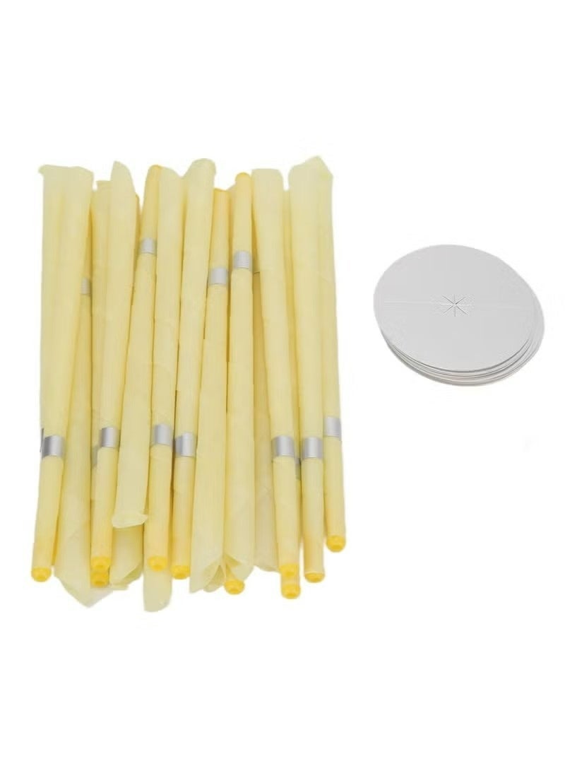 يوجي شموع شمع الأذن النقية شمع النحل العلاج بالعطرة 10 قطعة مع مجموعة أقراص حماية الأذن 5 قطعة للحد من تنين الأذن وتحسين النوم - Image 2